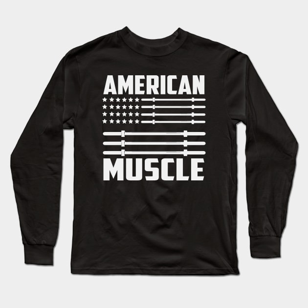 American Muscle, Guy, Fitness Long Sleeve T-Shirt by Tee-hub